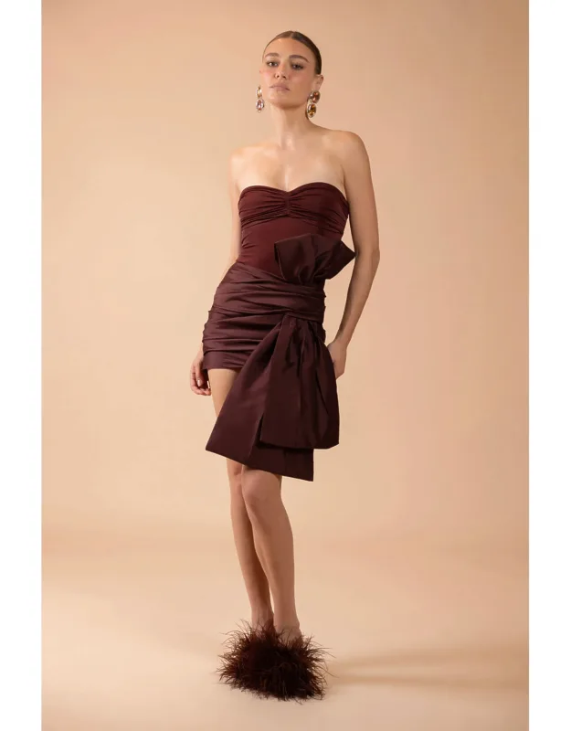 Taffeta Bow Mini Dress