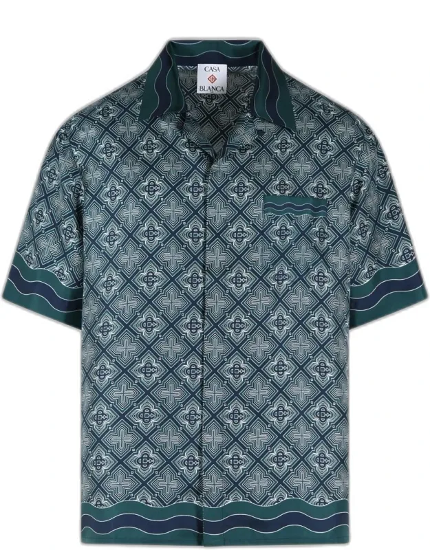 Radiating Monogram Silk Shirt