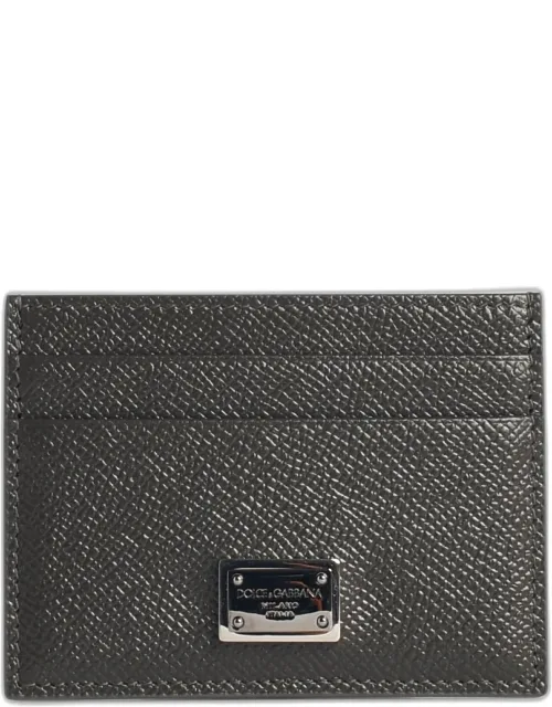 Dove Grey Leather Card Holder