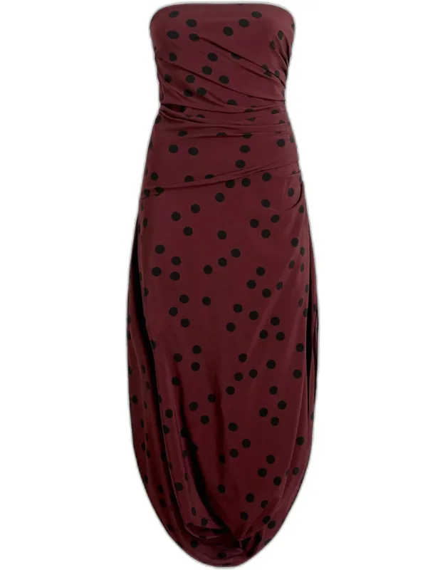 Nayara Printed Dot Stretch Viscose Dress