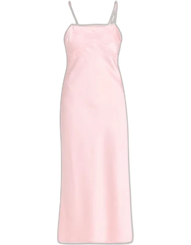 Isolie Lace Bow Crepe Midi Dress