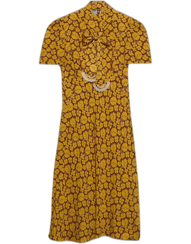 Floral Long Dress With Scarf Tie