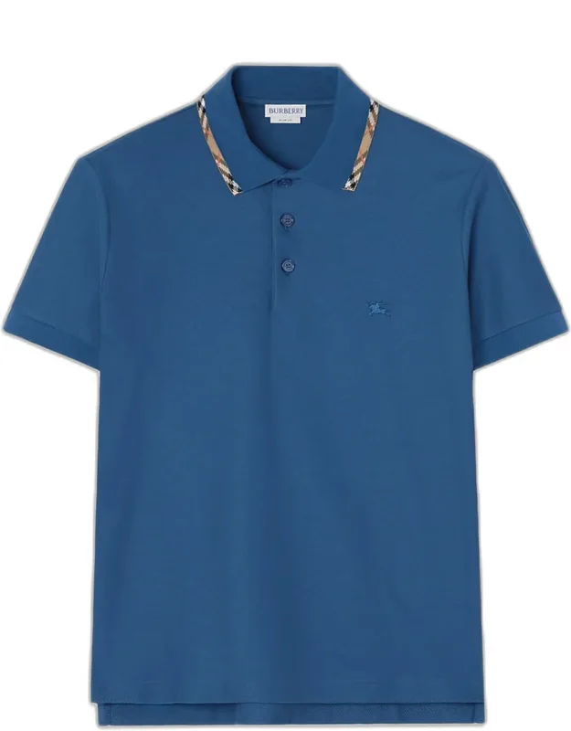 Eddie Check-trim Cotton Polo Shirt