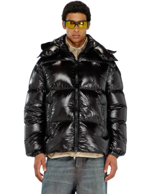 Down Puffer Jacket With Detachable Hood
