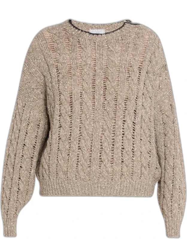 Sparkly Cable-knit Sweater