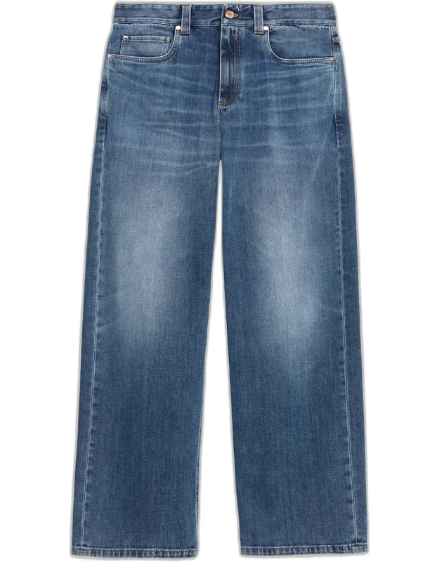 Straight-leg Denim Jeans