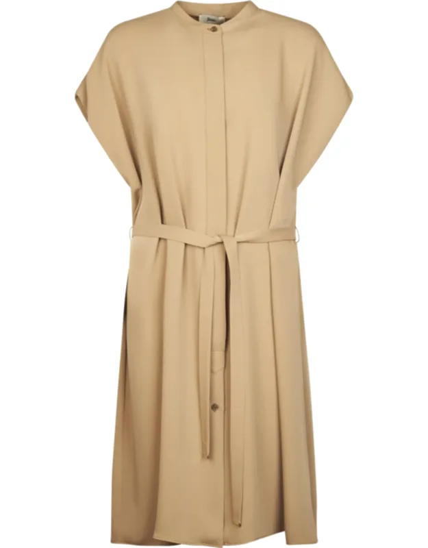 Flowing Dress With Concealed Button Placket