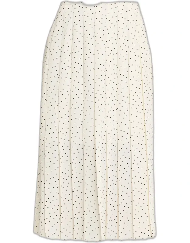 Pleated Polka Dot Wrap Skirt