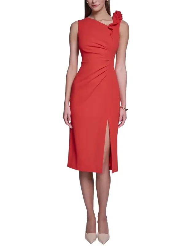 Rose Detail Bodycon Midi Dress