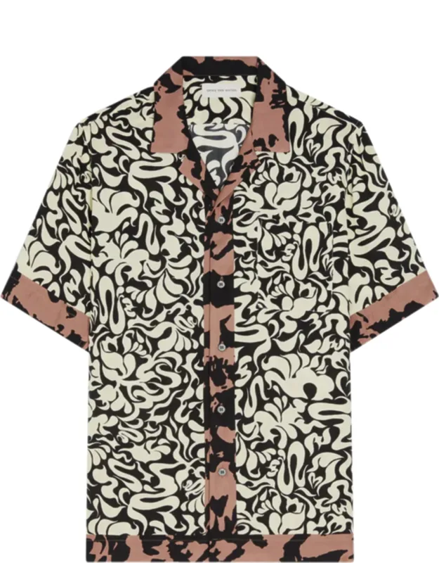 Abstract Pattern Shirt With Camp Collar