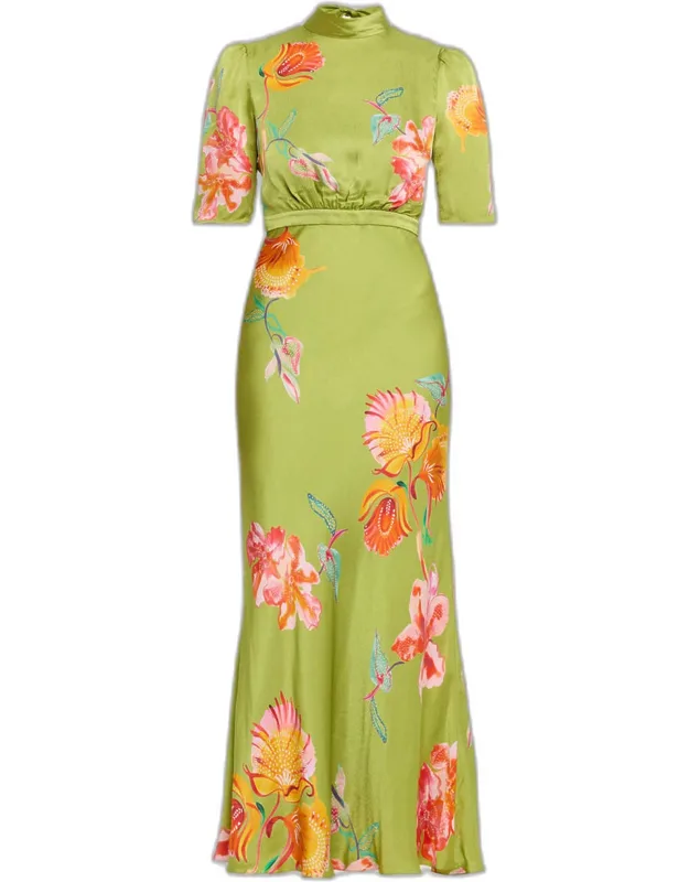 Floral Silk Dress