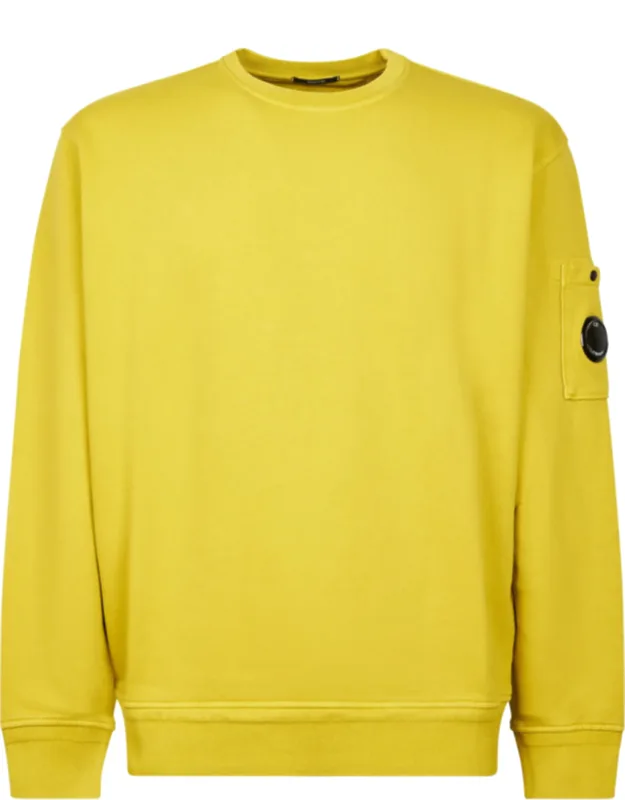 Diagonal Fleece Crewneck Sweatshirt With Lens Detail
