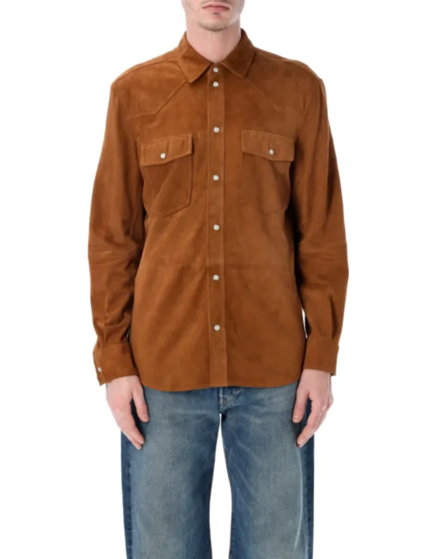 Suede Classic Collar Shirt Jacket