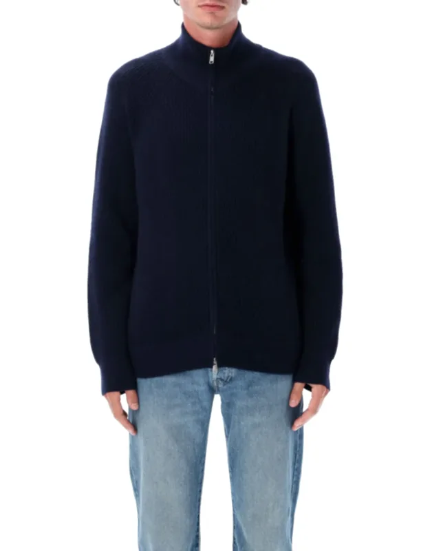 Ribbed High Collar Knit Sweater
