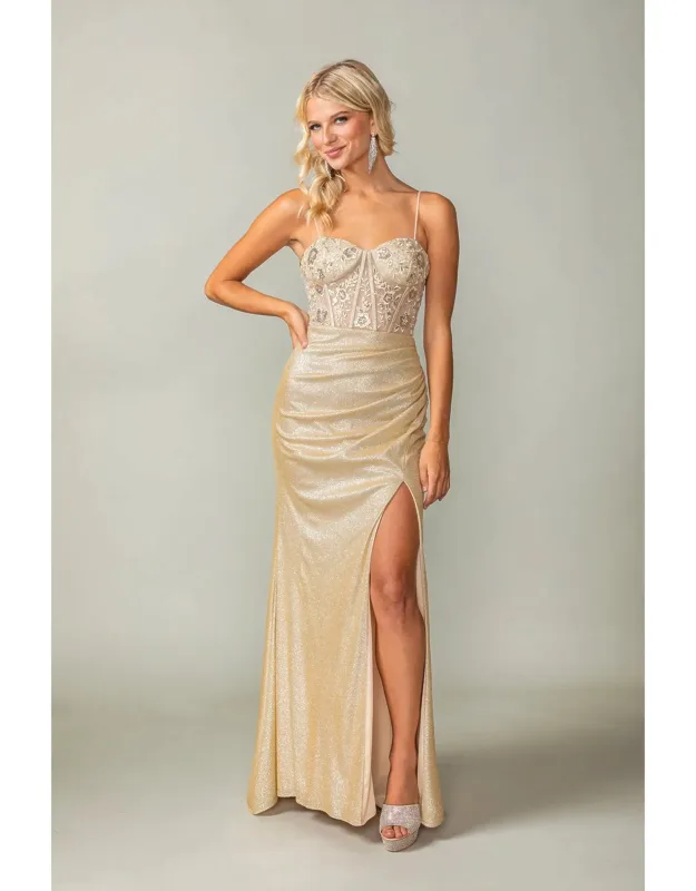 Shimmering Mermaid Silhouette Dress With Intricate Bodice Embellishments And Delicate Straps