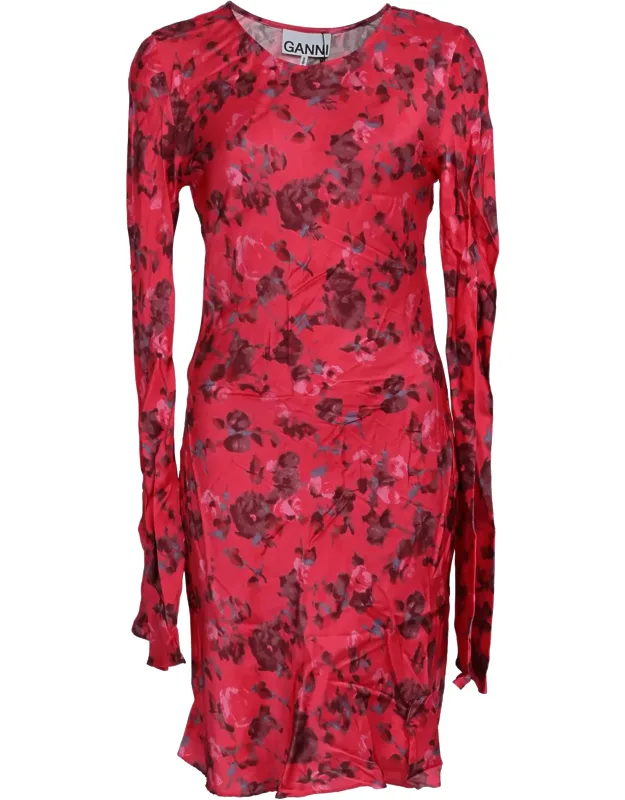 Floral-print Long Sleeve Mini Dress