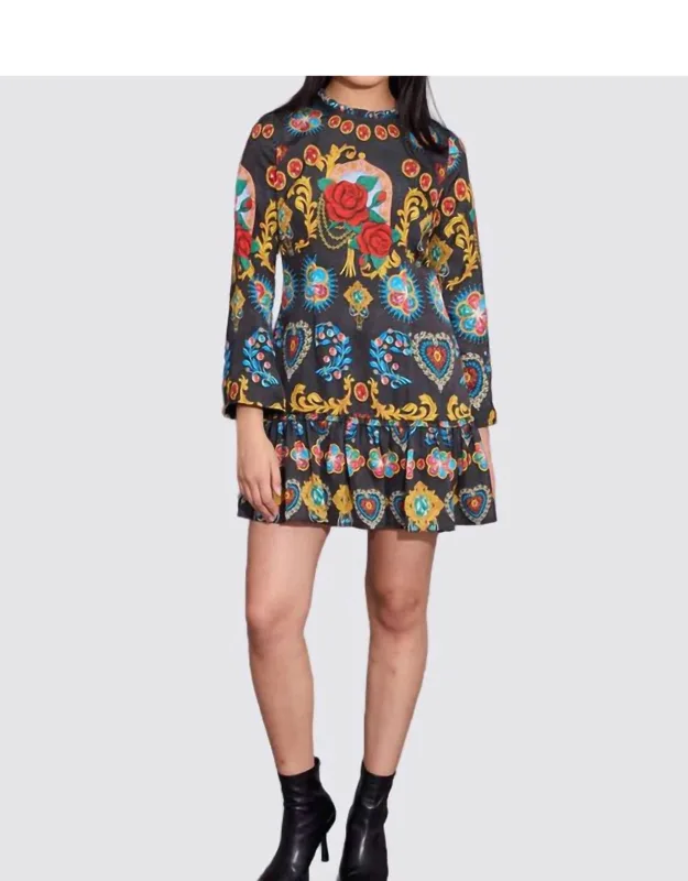 Duke Mini Dress - Flattering A-line With Flounced Hem And Breezy Long Sleeves