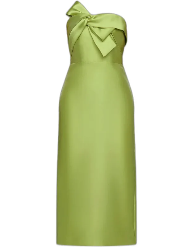 Aliana Strapless Bow-front Midi Dress
