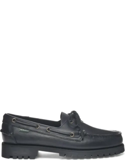 Moccasin-style Leather Flats With Rugged Sole