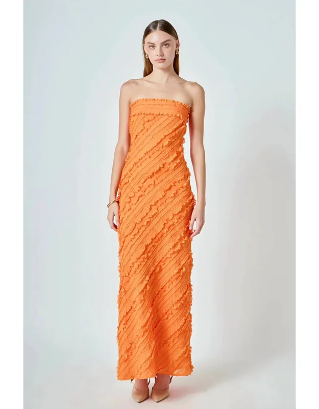 Juliette Strapless Ruffled Maxi Dress