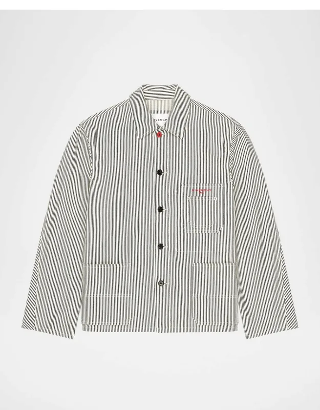 Couture Seam Stripe Denim Jacket