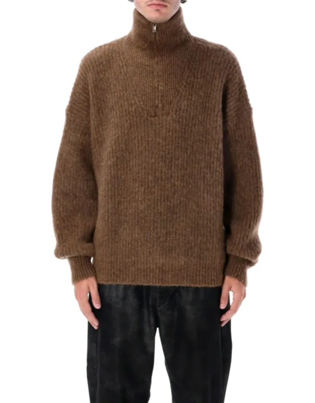 Ribbed Half Zip Sweater