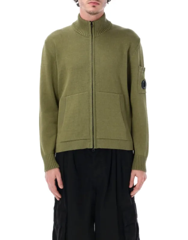 Compact Cotton Zip Front Cardigan