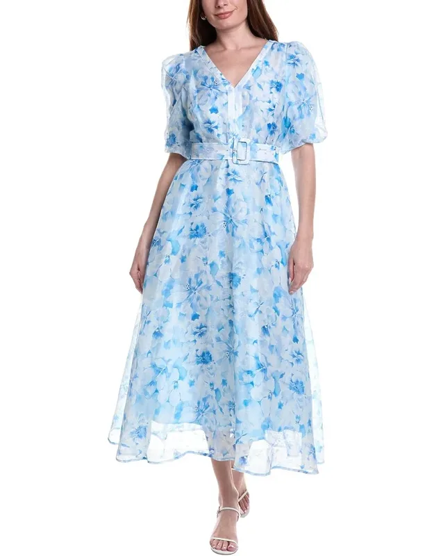 Silk & Linen-blend Midi Dress
