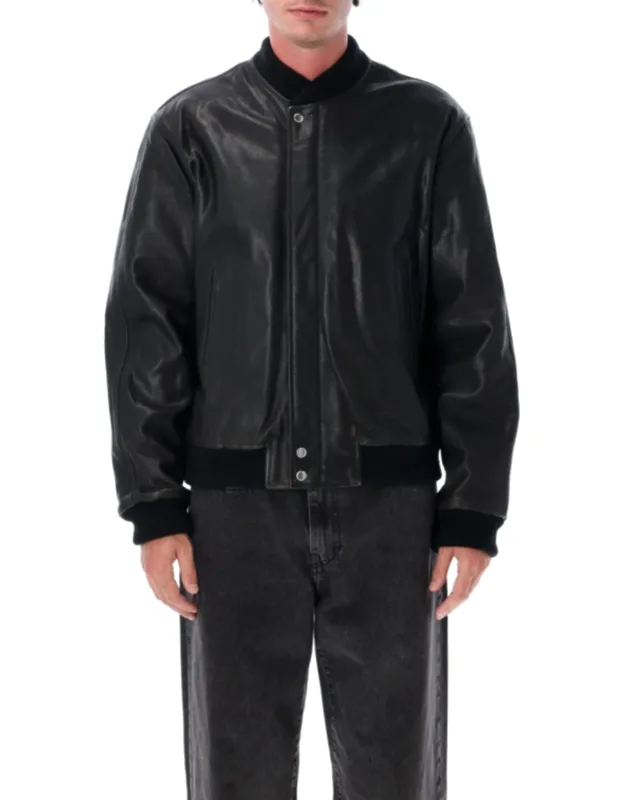 Smooth Leather Bomber Jacket