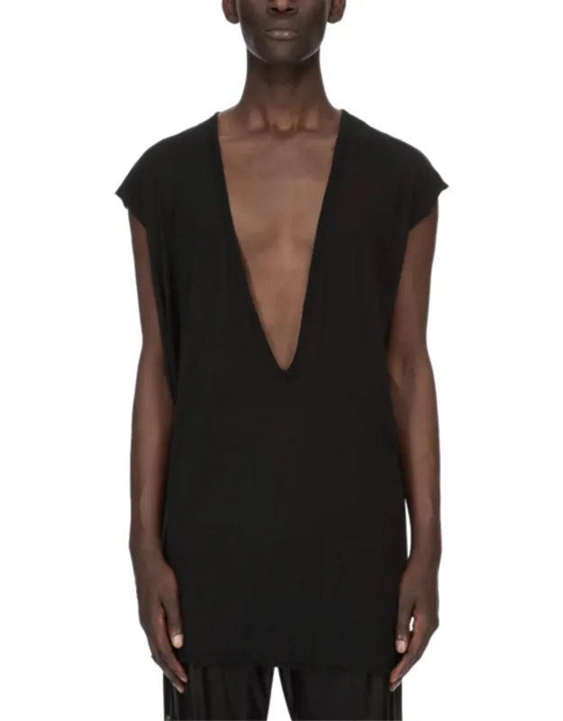 Loose T-shirt With Deep V-neckline