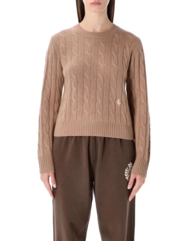 Cableknit Cashmere Blend Sweater