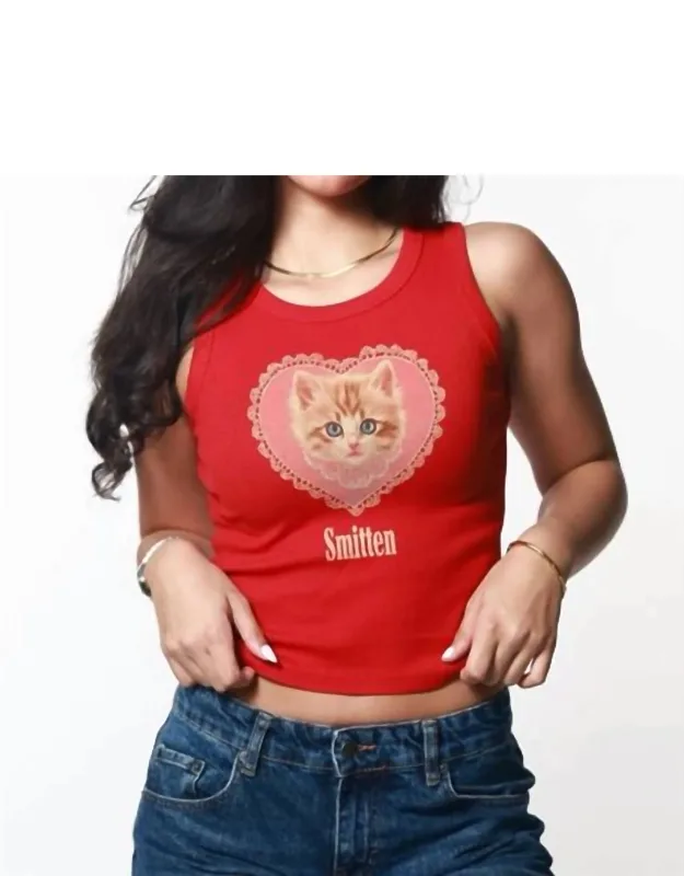 Smitten Ribbed Cropped Tank Top