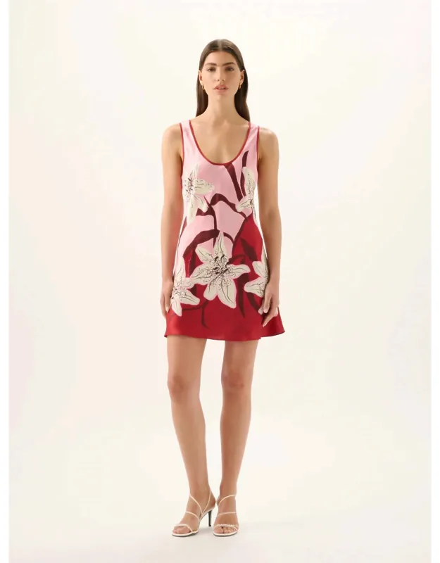 "jimena Mini Dress In Liliana, A-line Silhouette, Scoop Neckline"