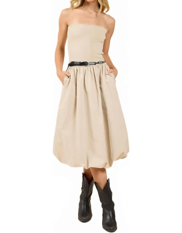 Happier Now Strapless Tube Bubble Dress
