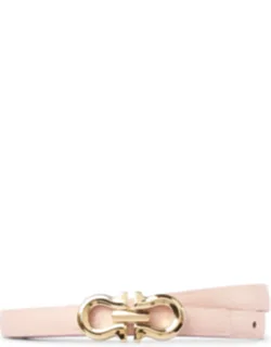 Textured Leather Belt With Interlocking Buckle