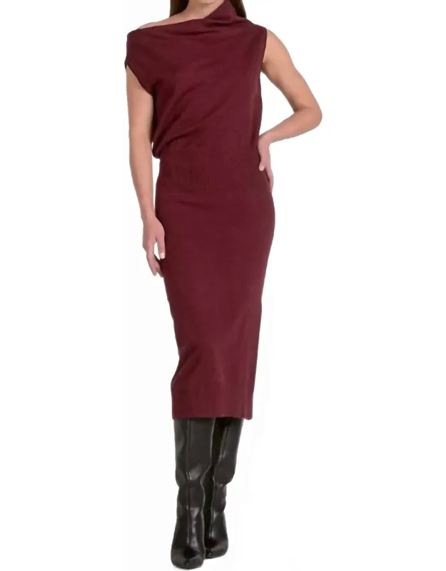 Off Shoulder Midi Sweater Dress