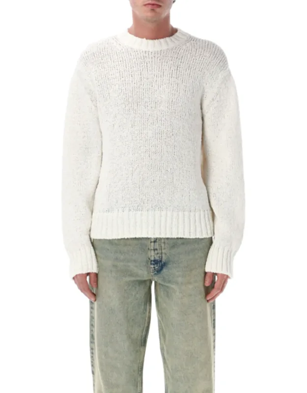 Crew Neck Twisted Cotton Sweater
