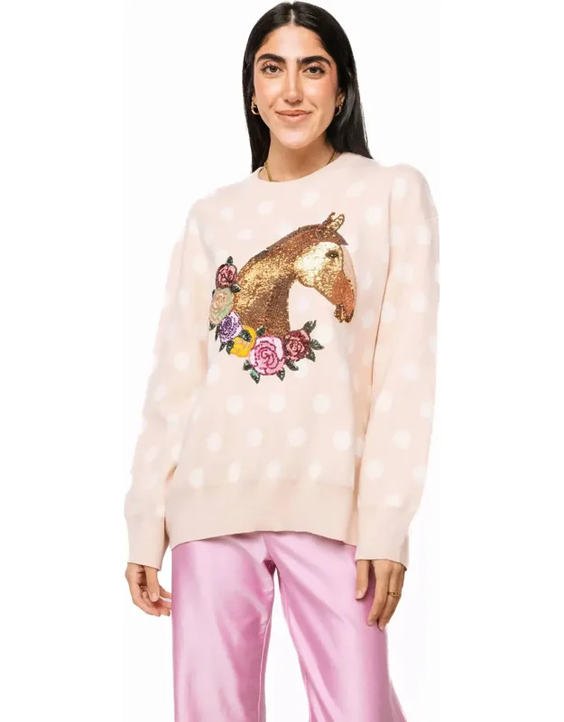 Polka Dot Horse Head Sweater