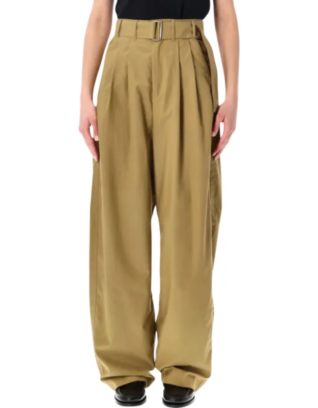 Wide Leg Popeline Cotton Trousers