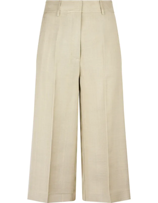 Cropped Pants With Relaxed Wide-leg Silhouette