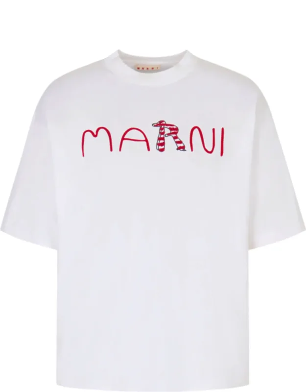 Boxy Cropped T-shirt With Playful Graphic Design