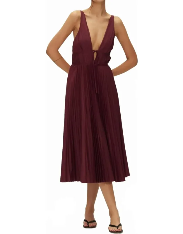 Pleated Midi Dress