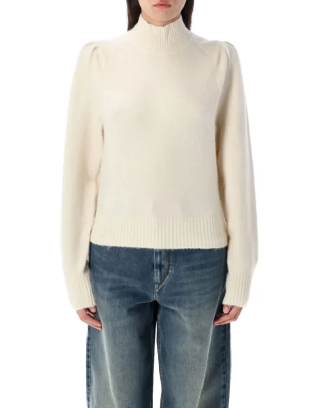 Purdie High Neck Puffed Shoulder Sweater