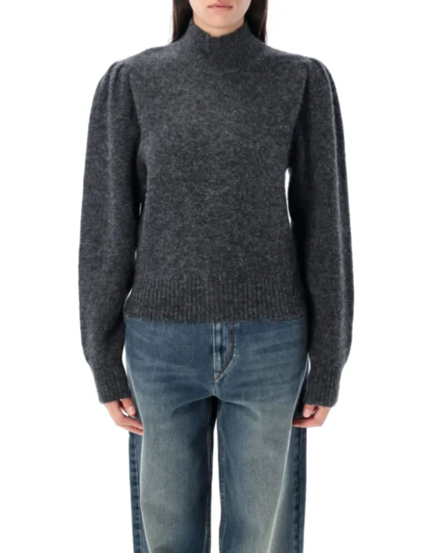 Purdie High Neck Puffed Sleeve Sweater