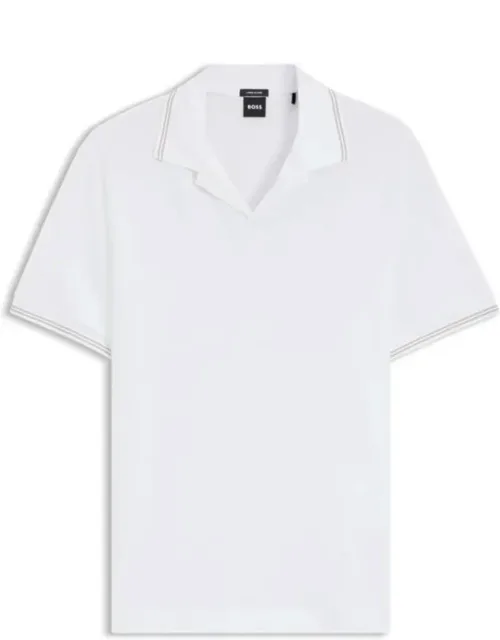 Johnny-collar Polo Shirt