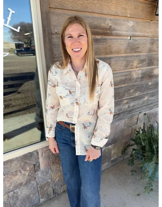 Star Cowboy Long Sleeve Button Up Shirt