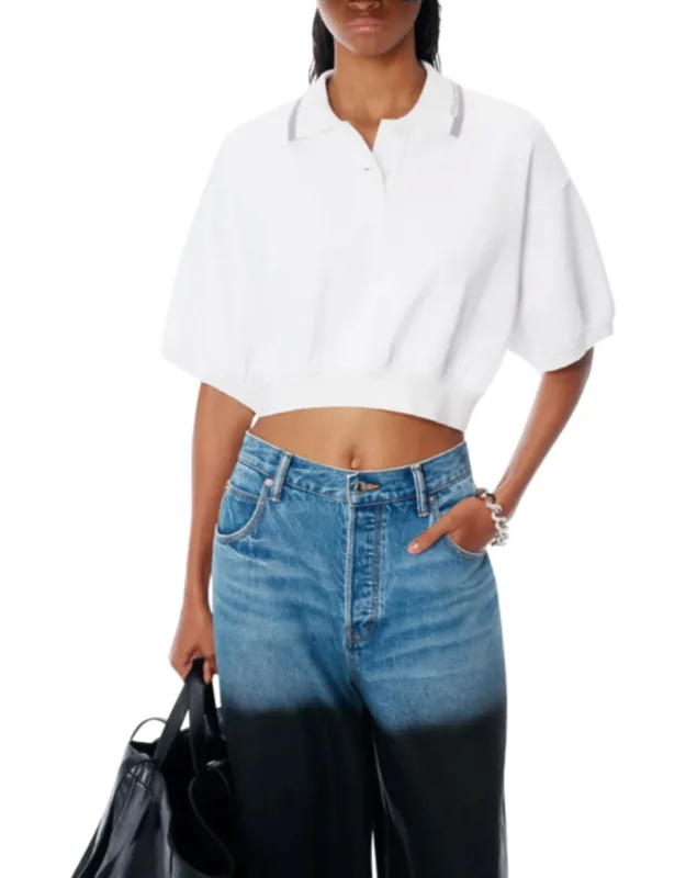 Cropped Cinched Polo Shirt