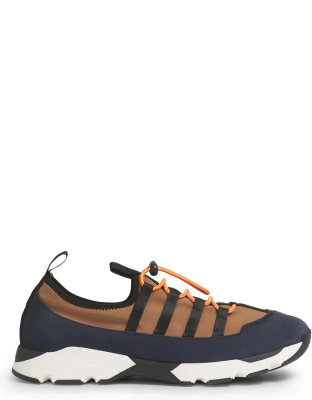 Layered Leather Sneakers With Unique Lacing System