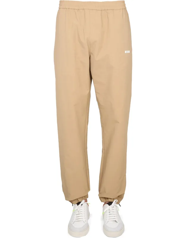 Msgm Pants With Elastic Waistband And Two Side Pockets