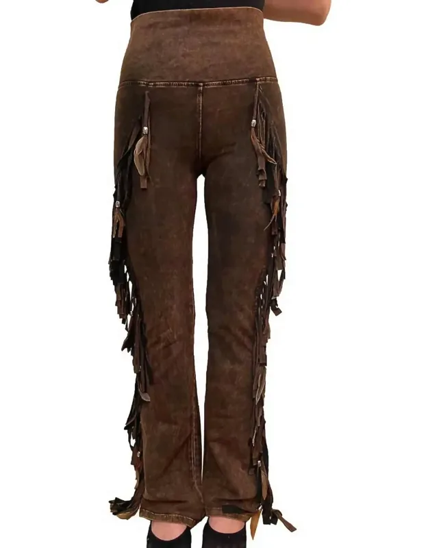 Full Fringe And Feathers Pants